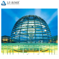 Steel structure space frame church hollow laminated tempered glass dome building